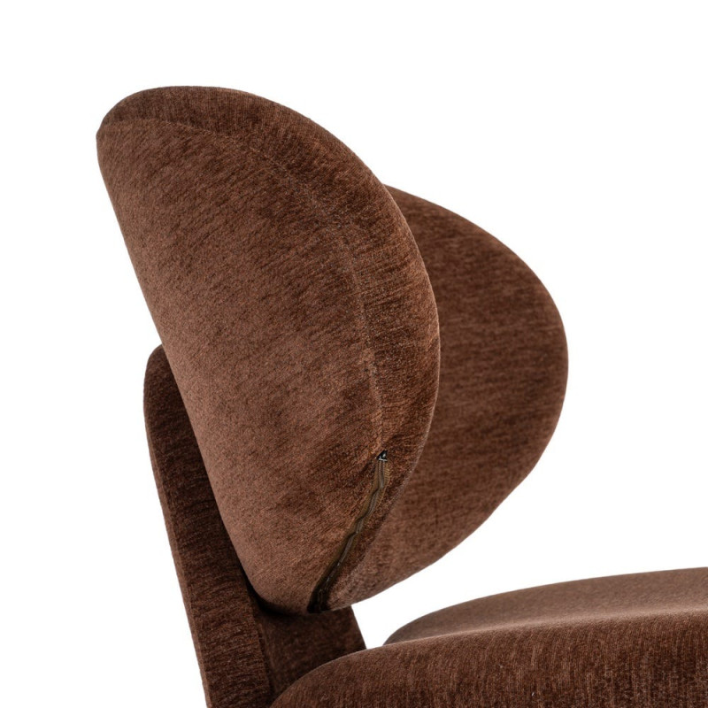 Fauteuil marron chocolat arrondi 77x73x79 cm Odrelio Ixia - 3