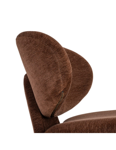 Fauteuil marron chocolat arrondi 77x73x79 cm Odrelio Ixia - 3