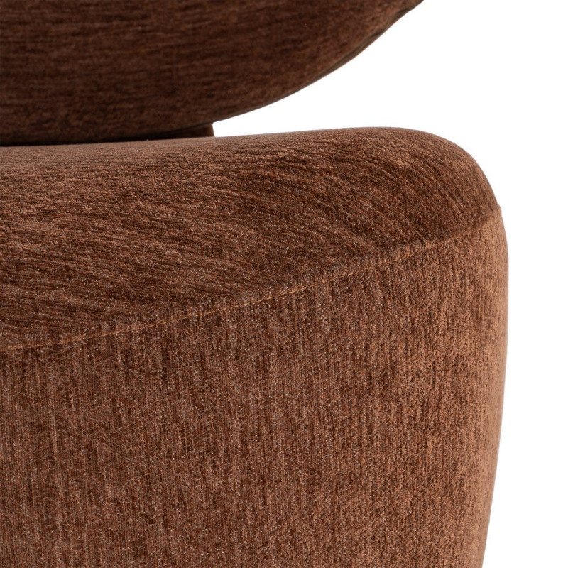 Fauteuil marron chocolat arrondi 77x73x79 cm Odrelio Ixia - 4