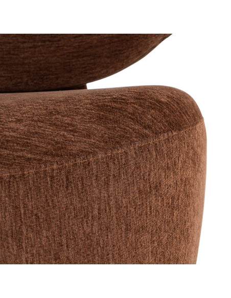Fauteuil marron chocolat arrondi 77x73x79 cm Odrelio Ixia - 4