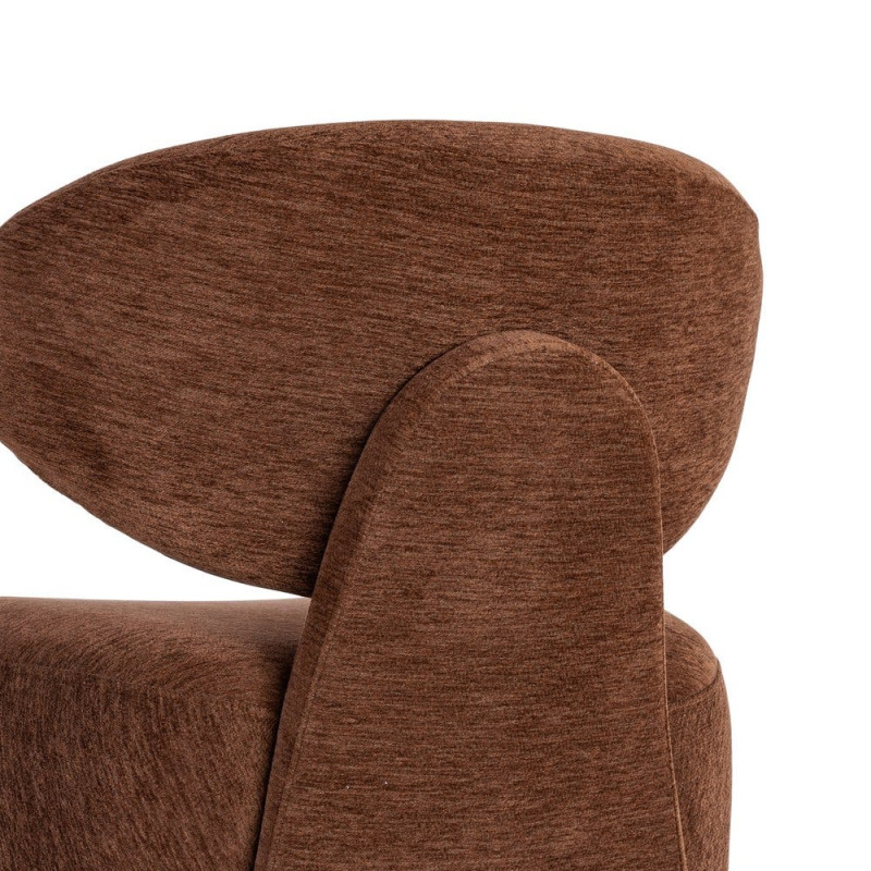 Fauteuil marron chocolat arrondi 77x73x79 cm Odrelio Ixia - 5