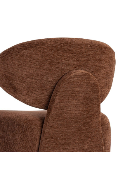 Fauteuil marron chocolat arrondi 77x73x79 cm Odrelio Ixia - 5