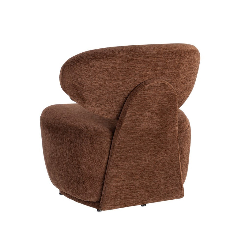 Fauteuil marron chocolat arrondi 77x73x79 cm Odrelio Ixia - 6