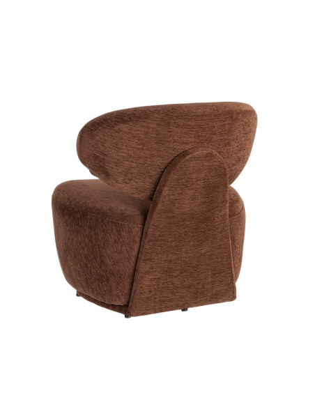 Fauteuil marron chocolat arrondi 77x73x79 cm Odrelio Ixia - 6