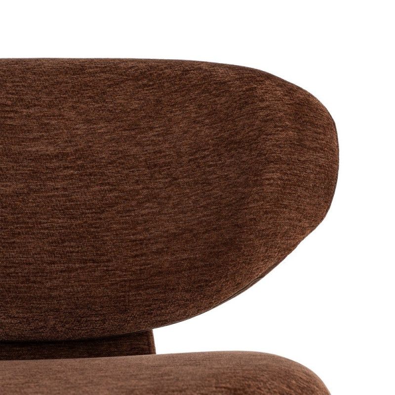 Fauteuil marron chocolat arrondi 77x73x79 cm Odrelio Ixia - 7