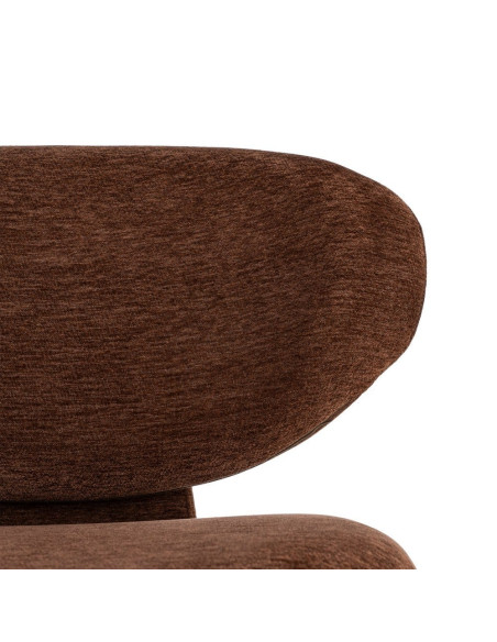 Fauteuil marron chocolat arrondi 77x73x79 cm Odrelio Ixia - 7