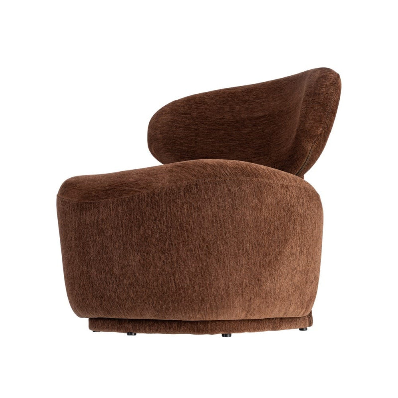 Fauteuil marron chocolat arrondi 77x73x79 cm Odrelio Ixia - 8