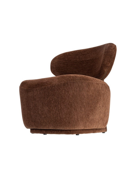 Fauteuil marron chocolat arrondi 77x73x79 cm Odrelio Ixia - 8