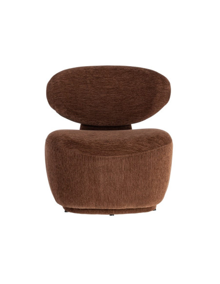 Fauteuil marron chocolat arrondi 77x73x79 cm Odrelio Ixia - 9