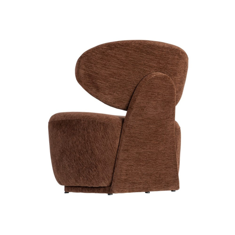 Fauteuil marron chocolat arrondi 77x73x79 cm Odrelio Ixia - 12
