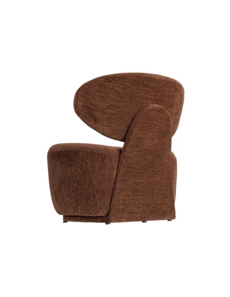 Fauteuil marron chocolat arrondi 77x73x79 cm Odrelio Ixia - 12