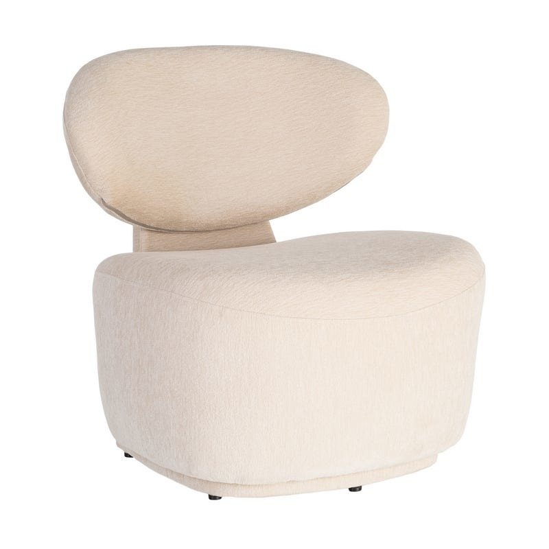 Fauteuil en tissu crème arrondi 77x73x79 cm Odrelio Ixia - 1