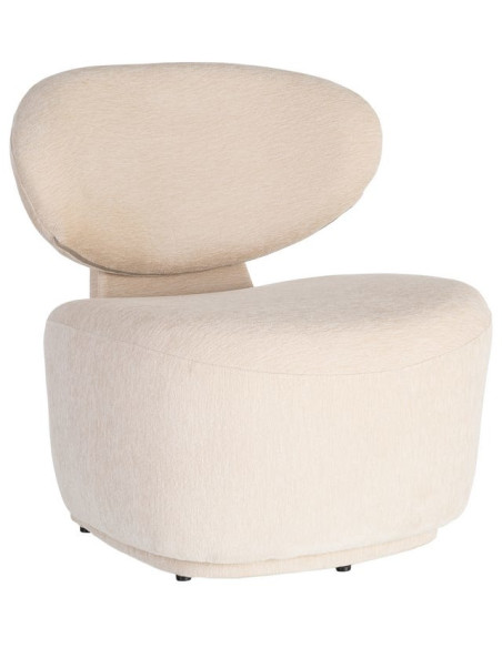 Fauteuil en tissu crème arrondi 77x73x79 cm Odrelio Ixia - 1