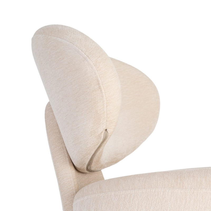 Fauteuil en tissu crème arrondi 77x73x79 cm Odrelio Ixia - 2