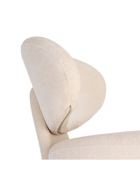 Fauteuil en tissu crème arrondi 77x73x79 cm Odrelio Ixia - 2