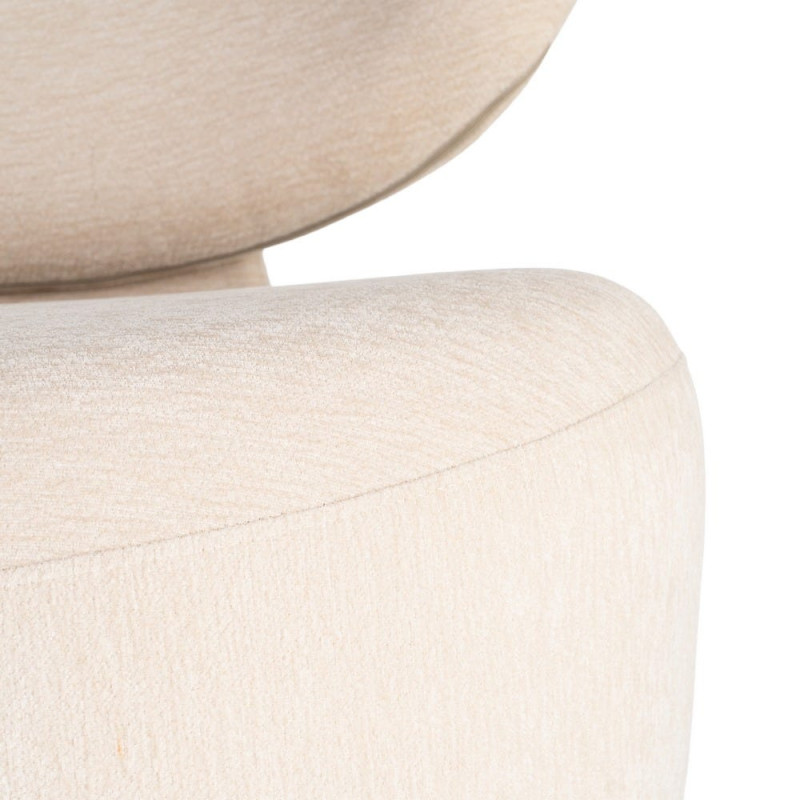 Fauteuil en tissu crème arrondi 77x73x79 cm Odrelio Ixia - 4