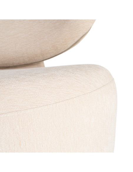 Fauteuil en tissu crème arrondi 77x73x79 cm Odrelio Ixia - 4