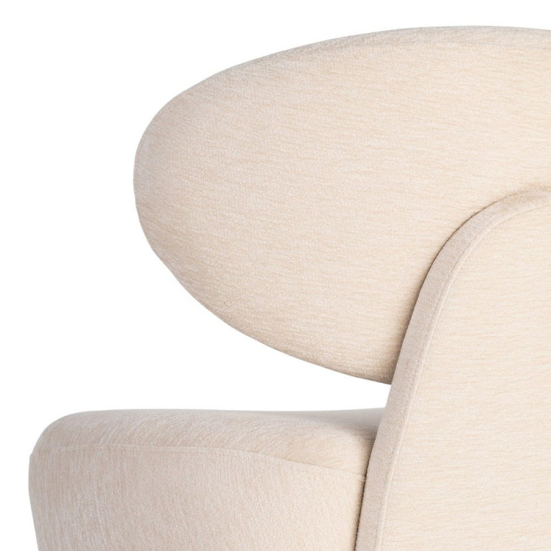 Fauteuil en tissu crème arrondi 77x73x79 cm Odrelio Ixia - 5