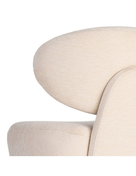Fauteuil en tissu crème arrondi 77x73x79 cm Odrelio Ixia - 5