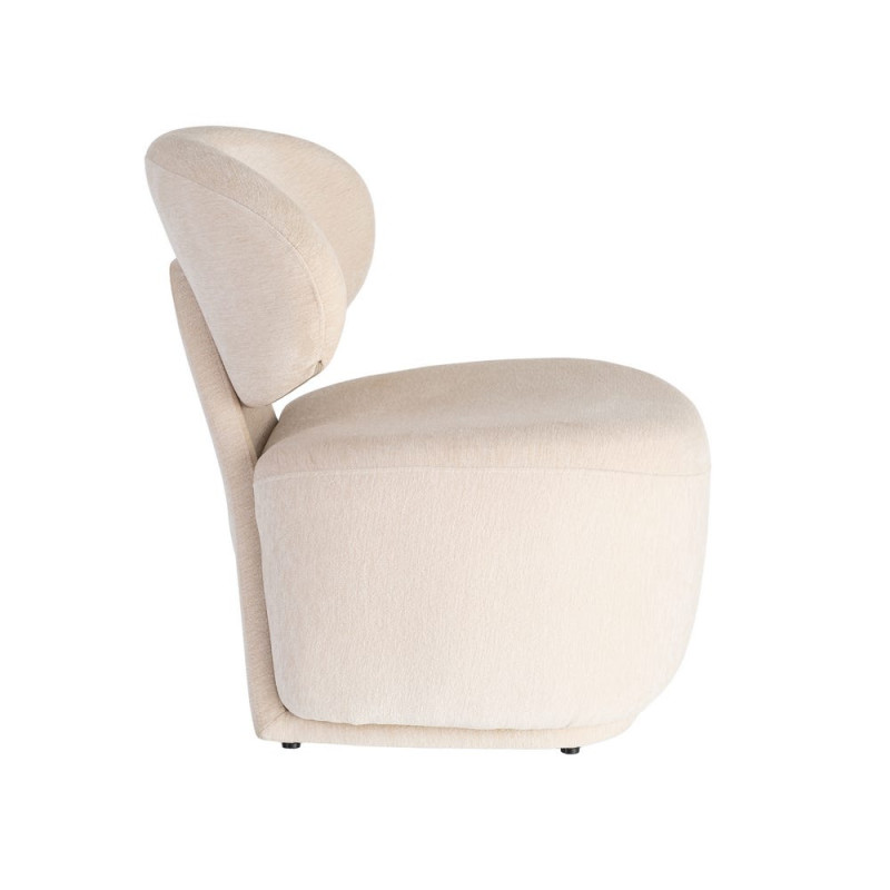 Fauteuil en tissu crème arrondi 77x73x79 cm Odrelio Ixia - 6