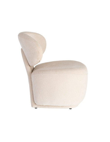Fauteuil en tissu crème arrondi 77x73x79 cm Odrelio Ixia - 6