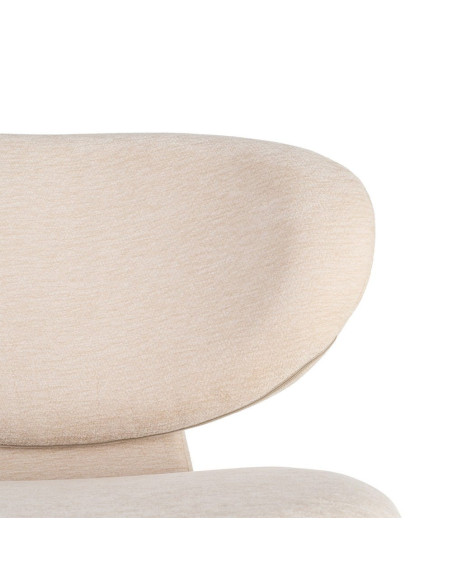 Fauteuil en tissu crème arrondi 77x73x79 cm Odrelio Ixia - 7