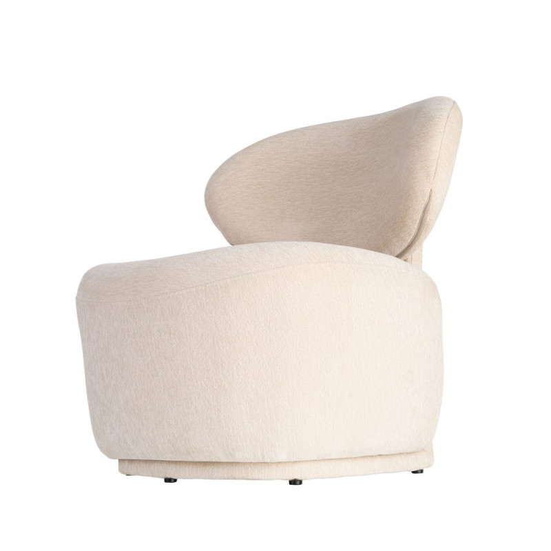Fauteuil en tissu crème arrondi 77x73x79 cm Odrelio Ixia - 8