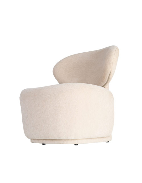 Fauteuil en tissu crème arrondi 77x73x79 cm Odrelio Ixia - 8