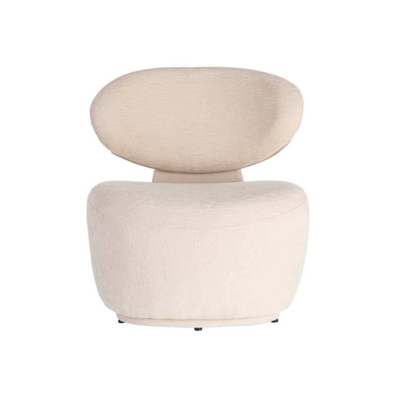 Fauteuil en tissu crème arrondi 77x73x79 cm Odrelio Ixia - 9