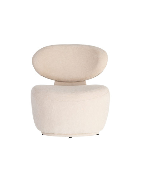 Fauteuil en tissu crème arrondi 77x73x79 cm Odrelio Ixia - 9