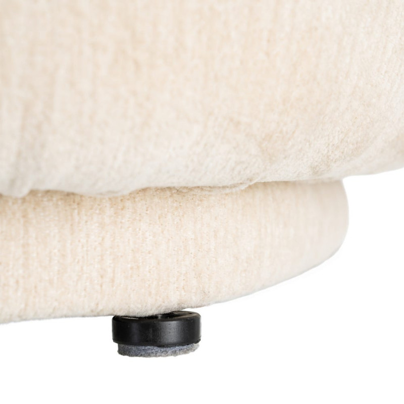 Fauteuil en tissu crème arrondi 77x73x79 cm Odrelio Ixia - 11