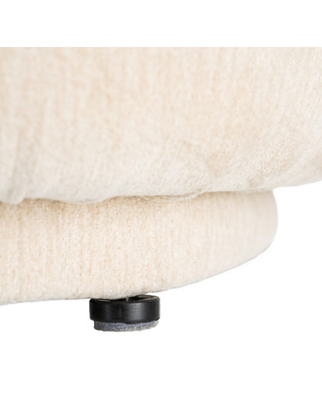 Fauteuil en tissu crème arrondi 77x73x79 cm Odrelio Ixia - 11