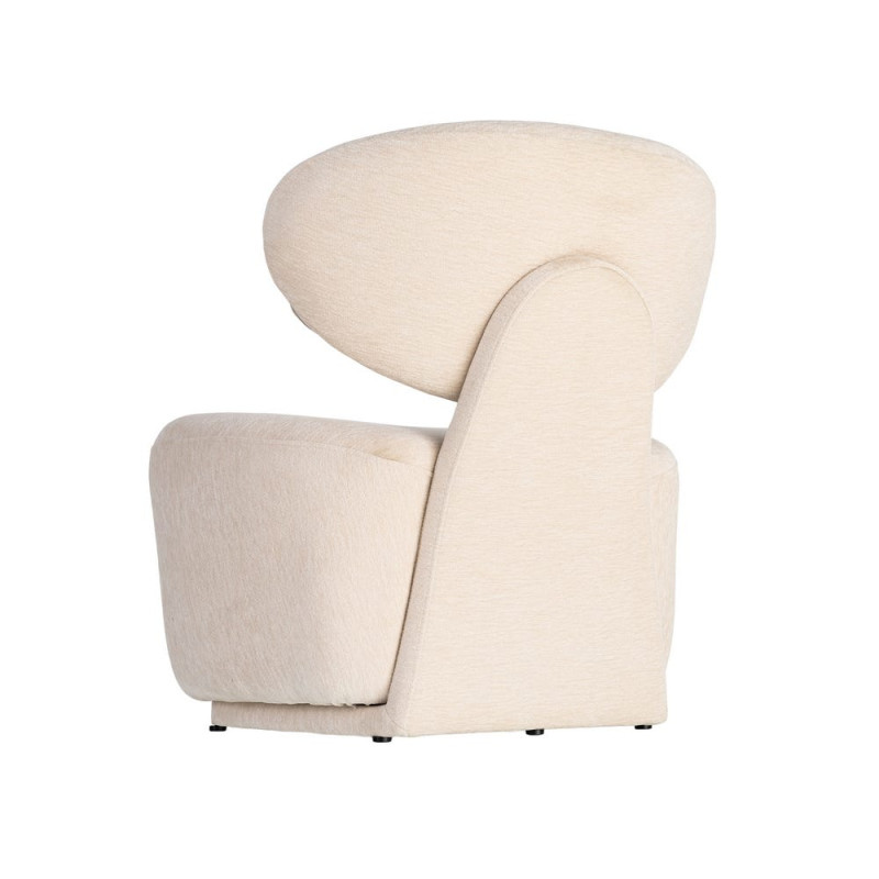 Fauteuil en tissu crème arrondi 77x73x79 cm Odrelio Ixia - 12