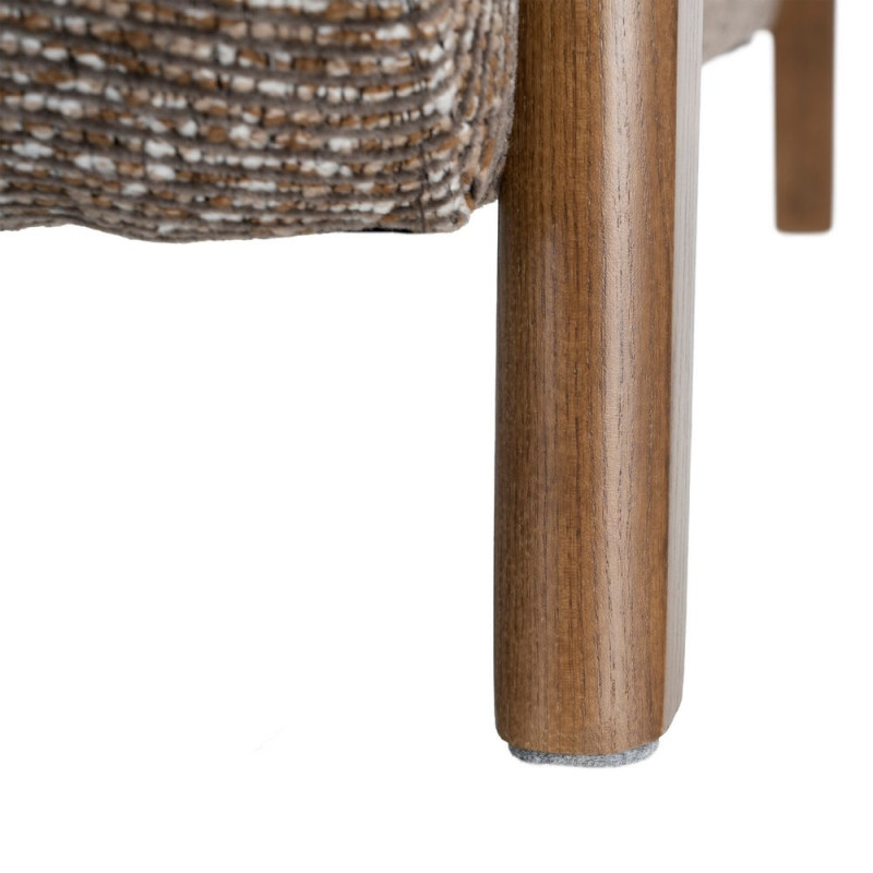 Fauteuil marron chiné en tissu et frêne 70x84x80 cm Maravio Ixia - 10