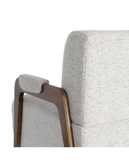 Fauteuil beige chiné en tissu et frêne 70x84x80 cm Maravio Ixia - 9