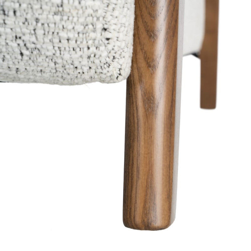 Fauteuil beige chiné en tissu et frêne 70x84x80 cm Maravio Ixia - 10