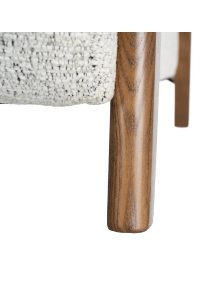 Fauteuil beige chiné en tissu et frêne 70x84x80 cm Maravio Ixia - 10