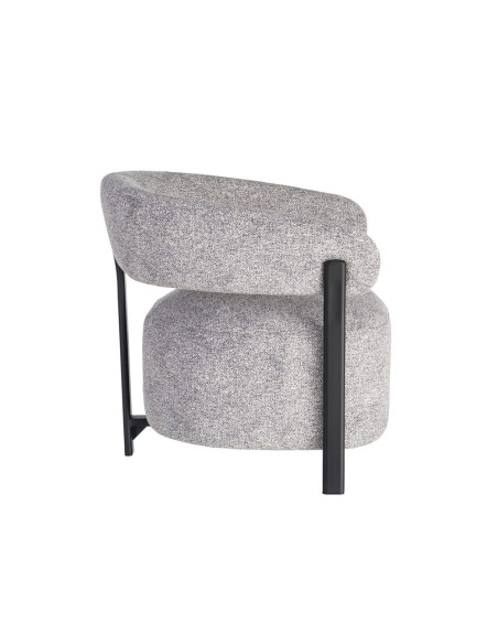 Fauteuil gris chiné en tissu et métal noir 77x71,5x70 cm Soreiro Ixia - 6