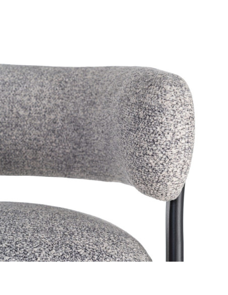 Fauteuil gris chiné en tissu et métal noir 77x71,5x70 cm Soreiro Ixia - 7