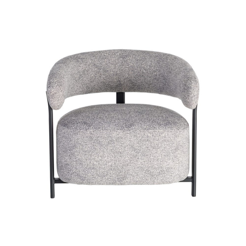 Fauteuil gris chiné en tissu et métal noir 77x71,5x70 cm Soreiro Ixia - 9