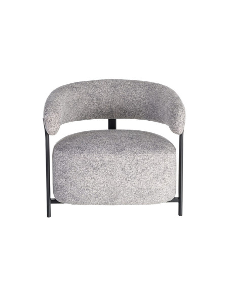 Fauteuil gris chiné en tissu et métal noir 77x71,5x70 cm Soreiro Ixia - 9