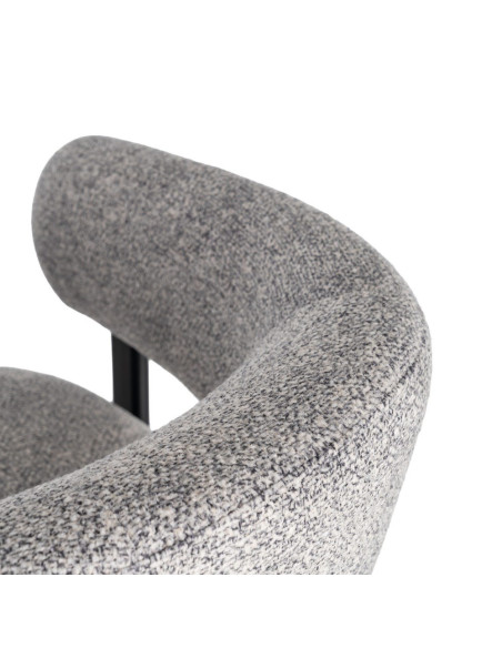 Fauteuil gris chiné en tissu et métal noir 77x71,5x70 cm Soreiro Ixia - 10