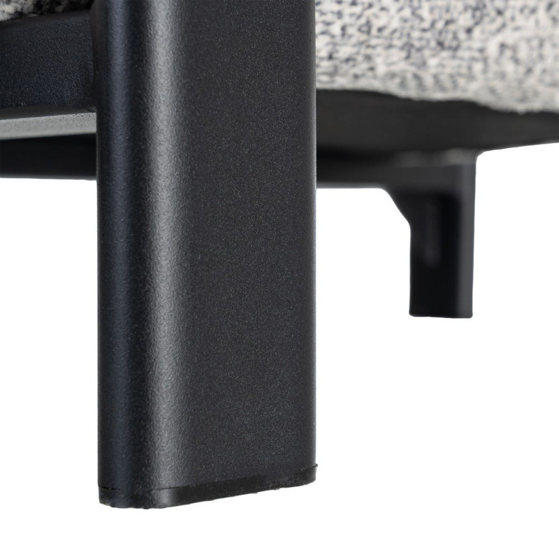 Fauteuil gris chiné en tissu et métal noir 77x71,5x70 cm Soreiro Ixia - 11