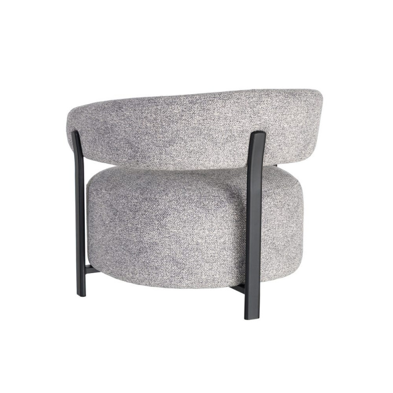 Fauteuil gris chiné en tissu et métal noir 77x71,5x70 cm Soreiro Ixia - 12