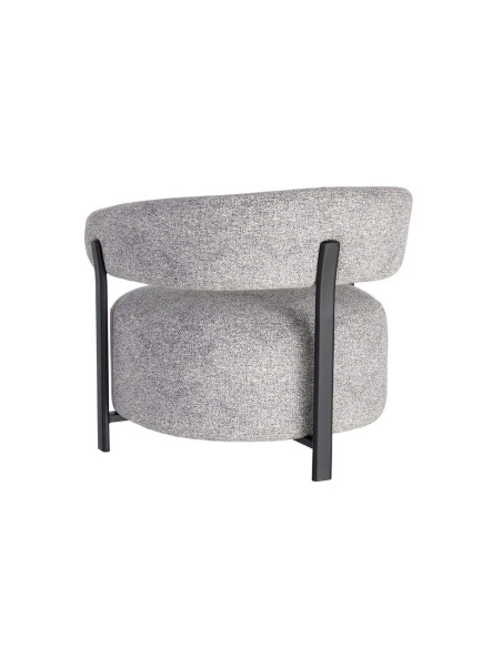 Fauteuil gris chiné en tissu et métal noir 77x71,5x70 cm Soreiro Ixia - 12