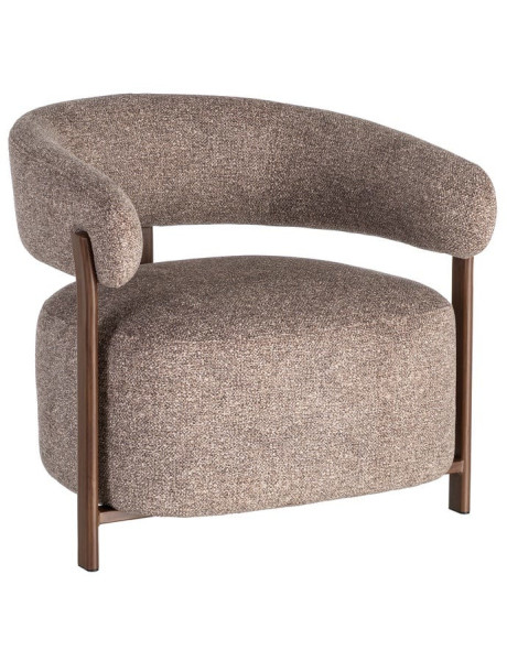 Fauteuil taupe chiné en tissu et métal 77x71,5x70 cm Soreiro Ixia - 1