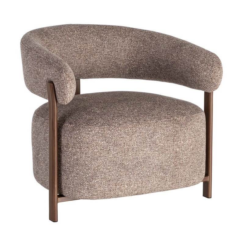 Fauteuil taupe chiné en tissu et métal 77x71,5x70 cm Soreiro Ixia - 1