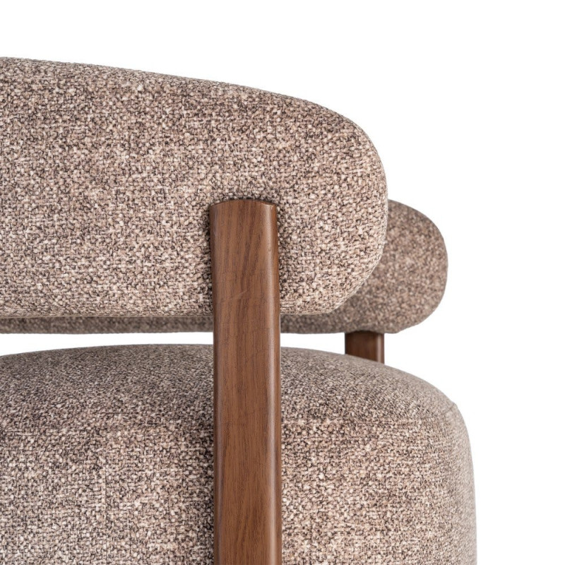 Fauteuil taupe chiné en tissu et métal 77x71,5x70 cm Soreiro Ixia - 2