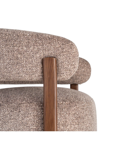 Fauteuil taupe chiné en tissu et métal 77x71,5x70 cm Soreiro Ixia - 2