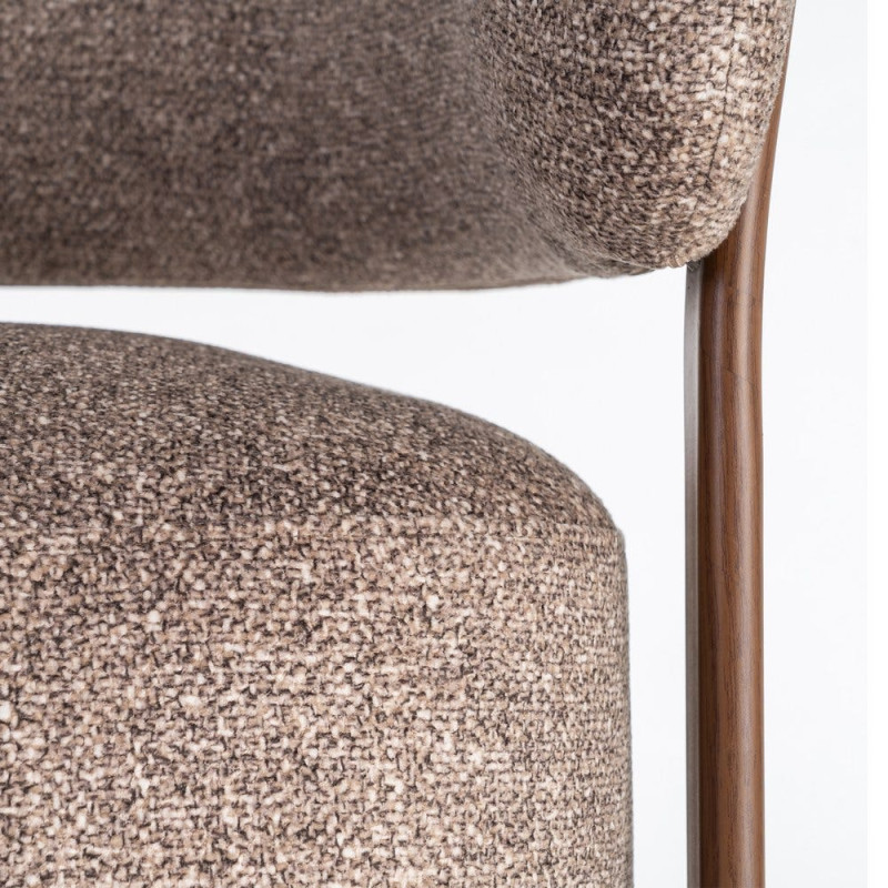 Fauteuil taupe chiné en tissu et métal 77x71,5x70 cm Soreiro Ixia - 4